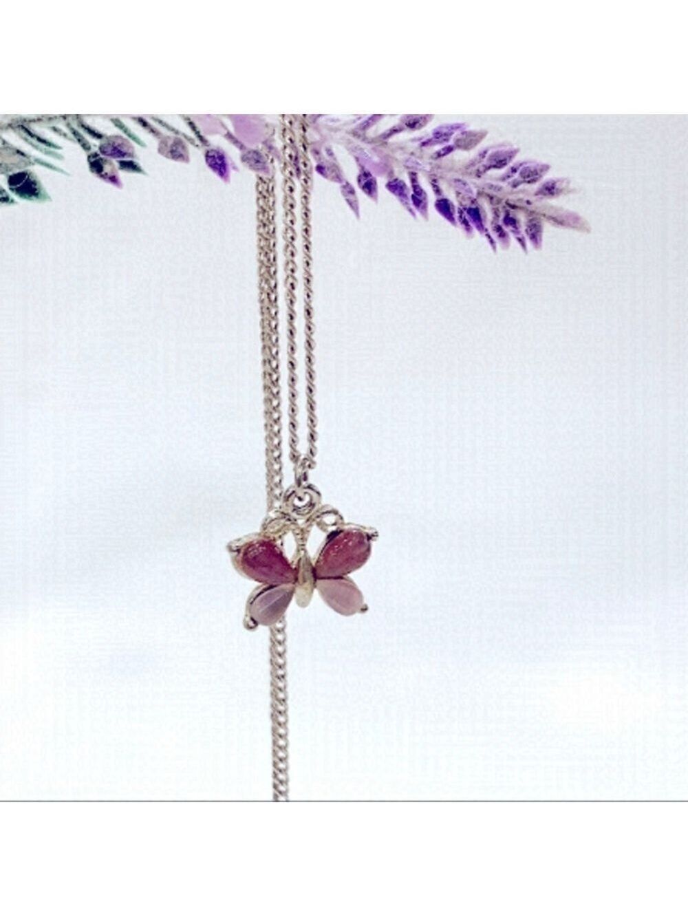 BUTTERFLY charm on silver chain.